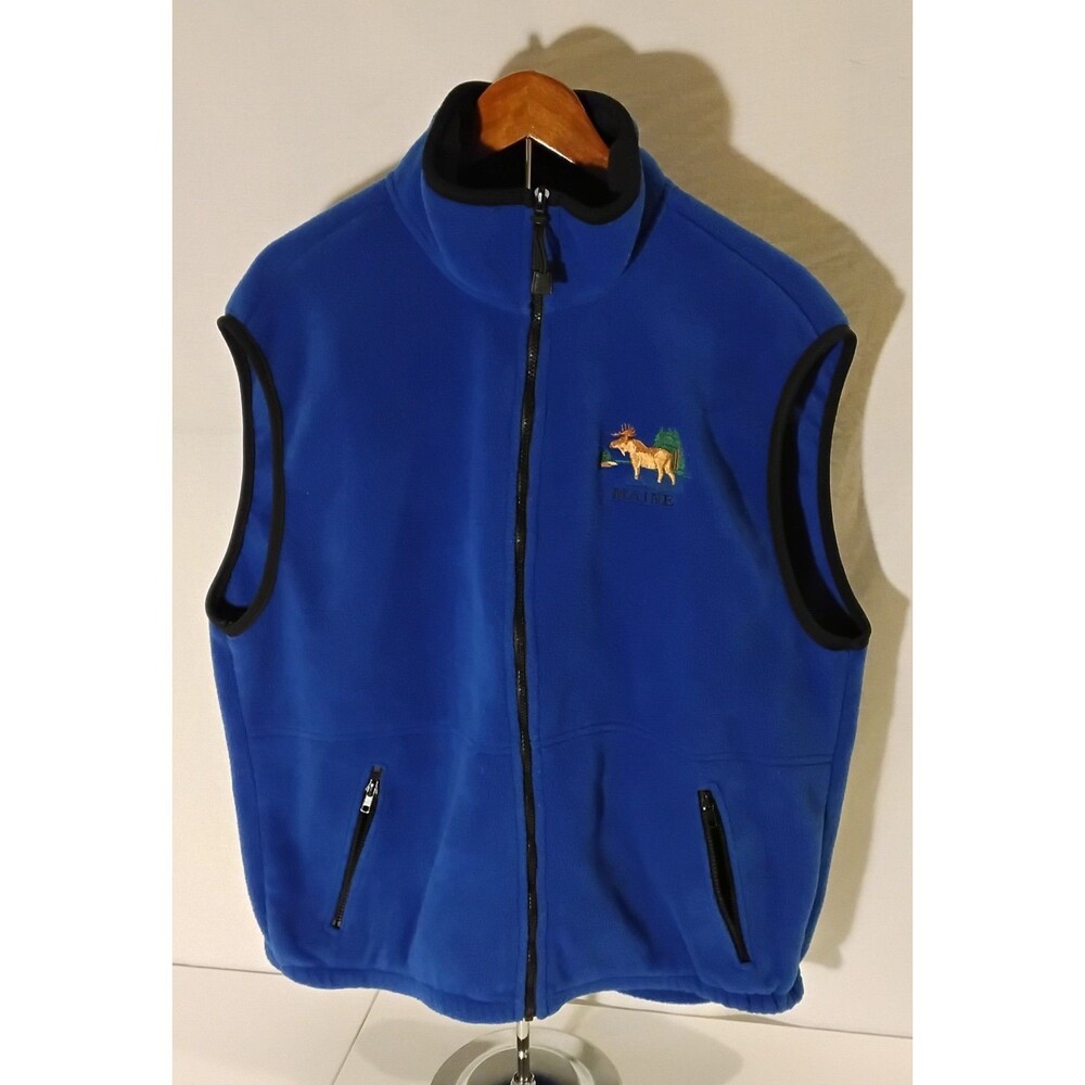Timberline Colorado Mens XL Blue Moose Maine Fleece Vest Authentic  Made in US